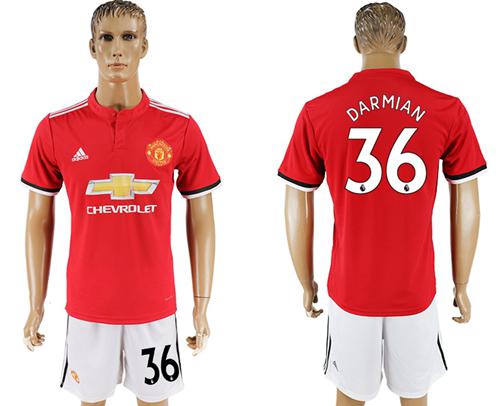 Manchester United #36 Darmian Red Home Soccer Club Jersey